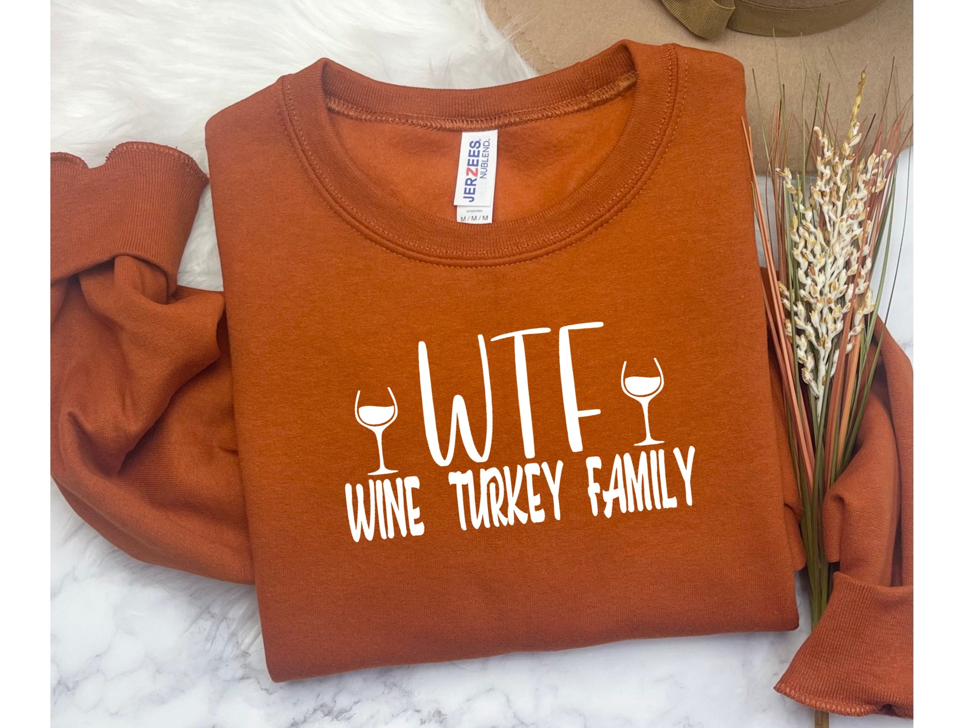 Wholesale WTF Turkey Graphic Tee - Maroon Sweatshirt