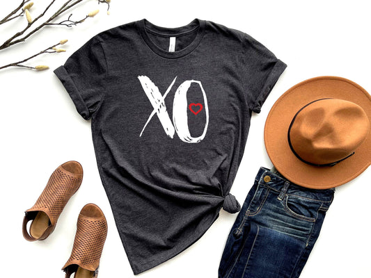 Wholesale XO Graphic Tee - Dark heather Grey