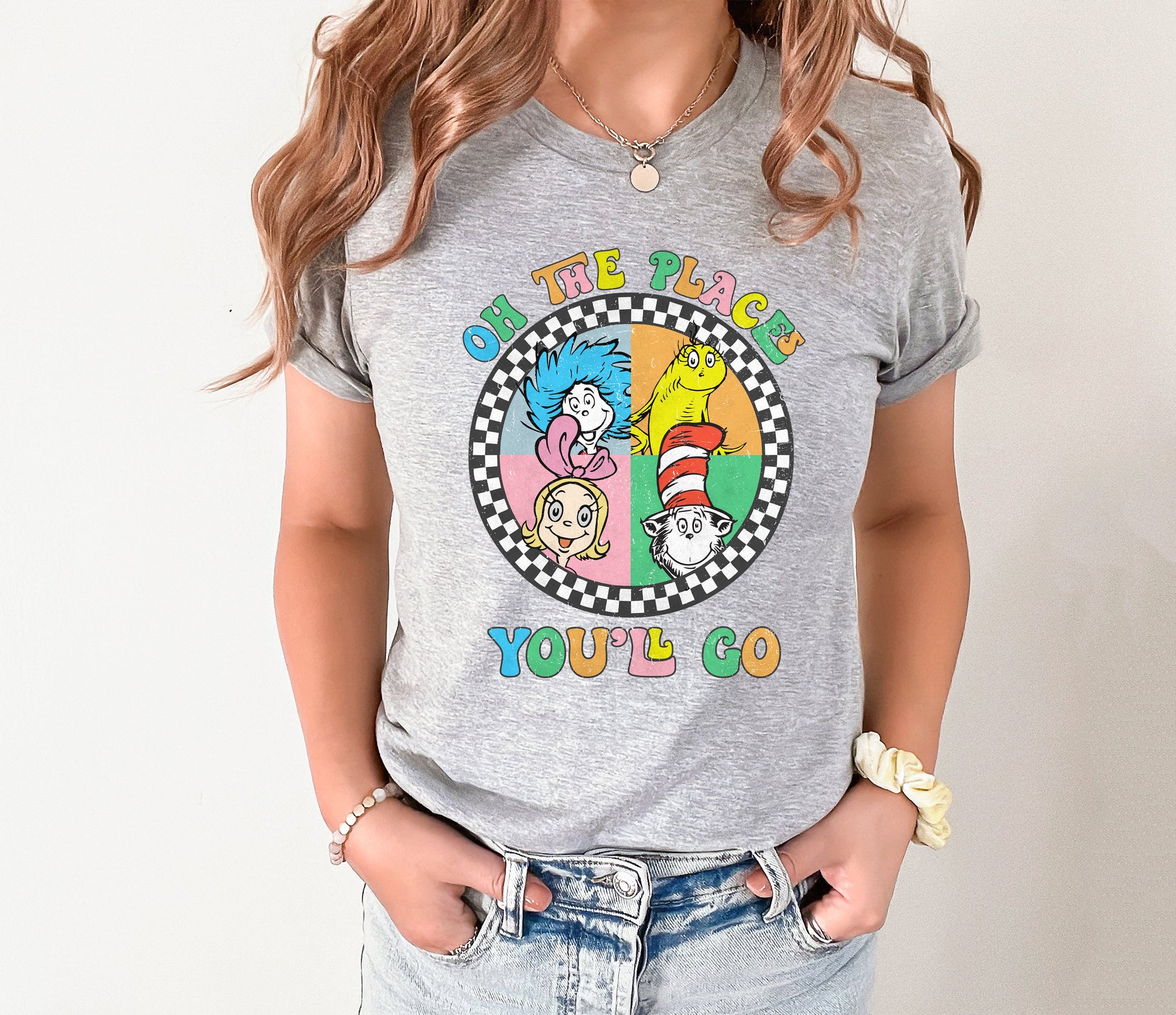 Wholesale You'll Go Graphic Tee - Grey
