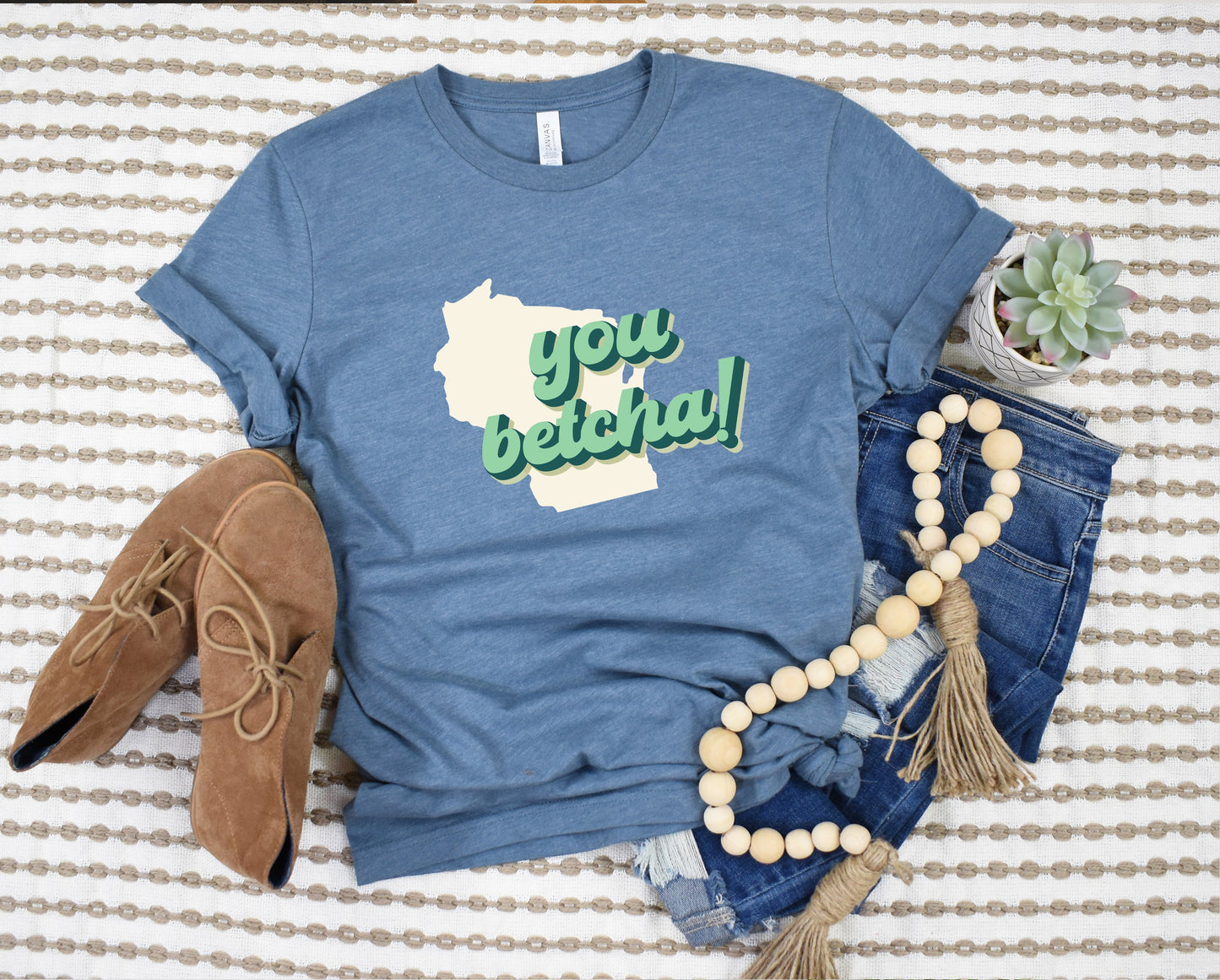 Wholesale You Betcha Graphic Tee - Heather Grey