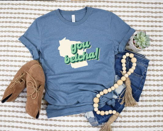 Wholesale You Betcha Graphic Tee - Heather Grey