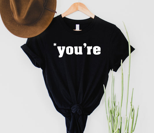Wholesale *you're Graphic Tee - Black